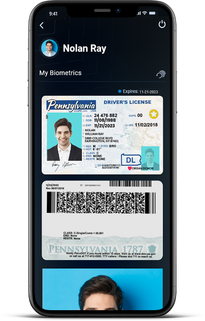 Biometric authentication for scanned driver's license photos