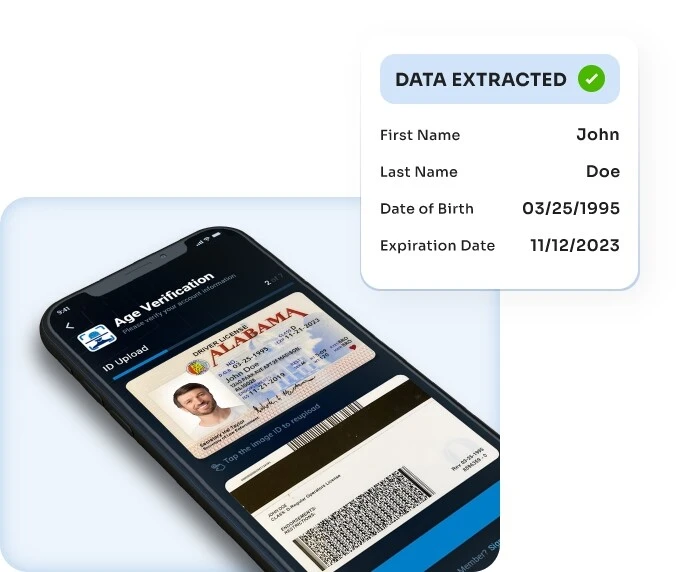 OCR data extraction for driver's license