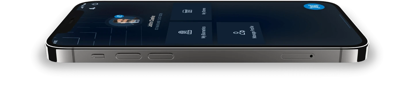 FTx Identity home screen on iPhone