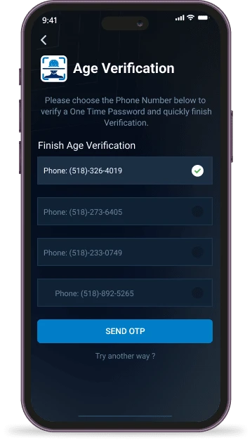 Customer selects the phone number that is associated with them.