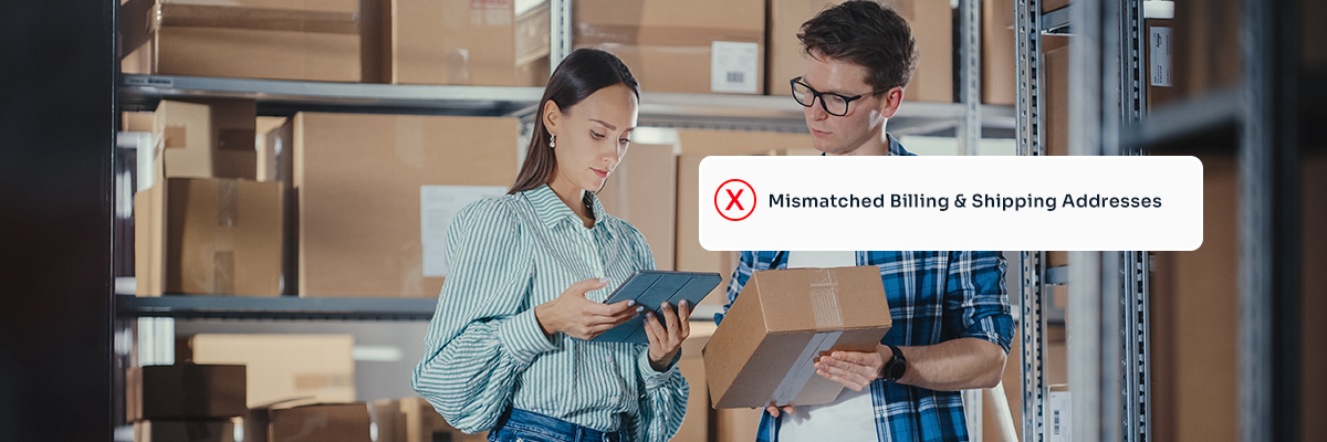 Warning alert for mismatched billing and shipping addresses